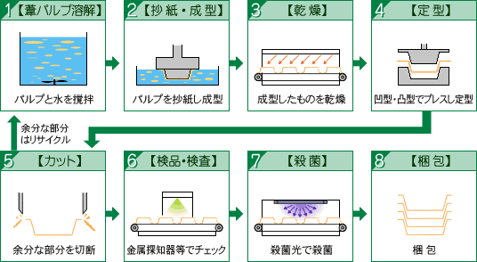 パルプモールド製造工程図